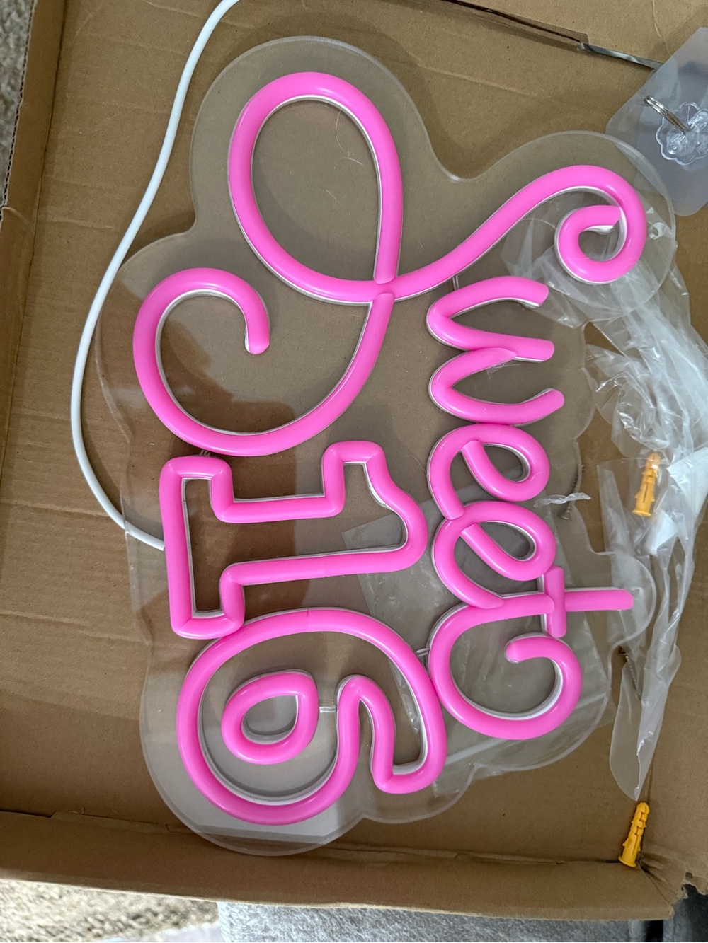 Pink "Sweet 16" Neon LED Sign - Picture 2 of 2